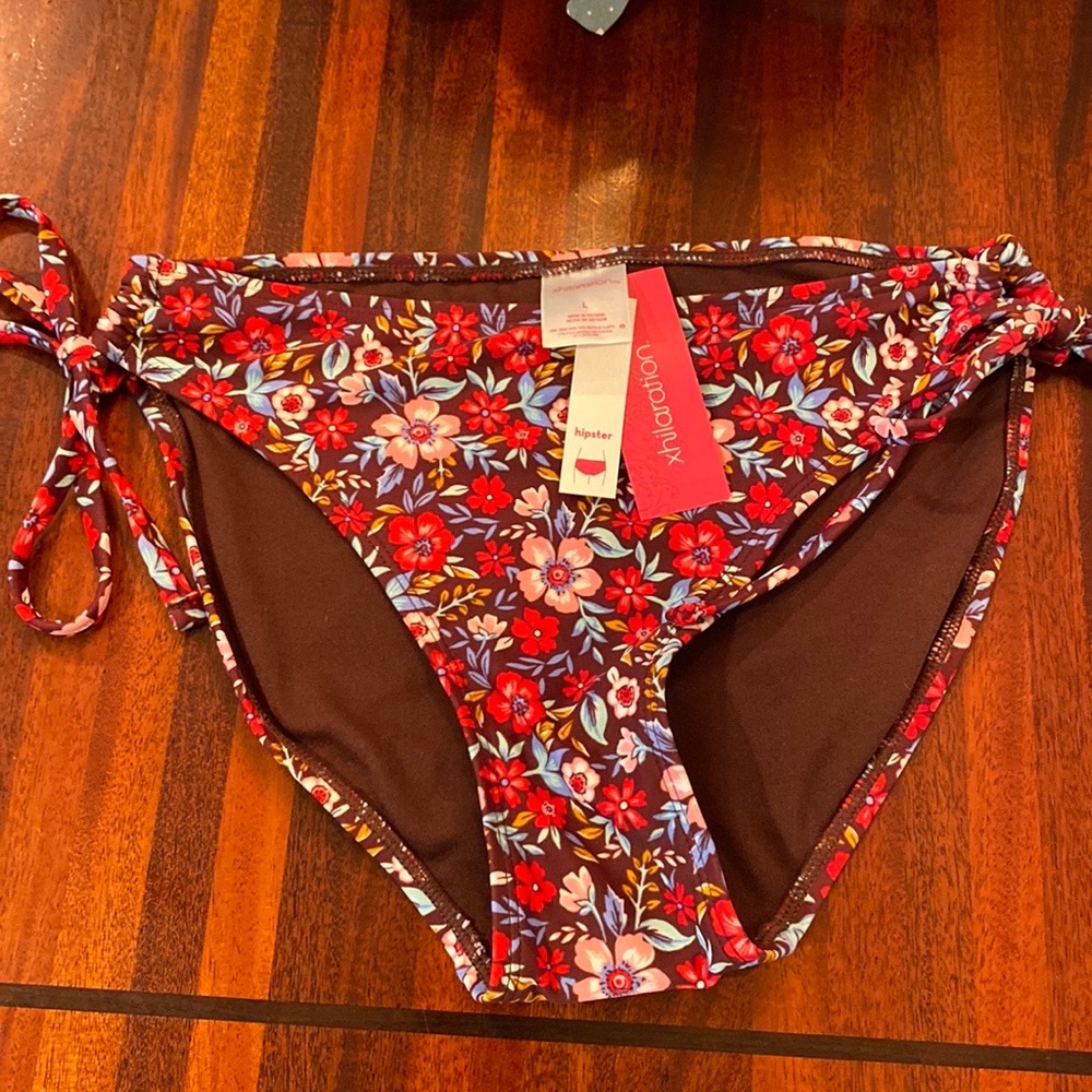 Floral Hipster Bikini Bottoms with Tie Sides